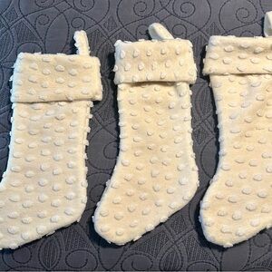 Kirklands Cream Polka Dot Christmas Stockings